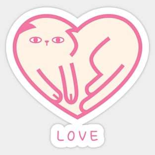 Cat in Love Shape Sticker